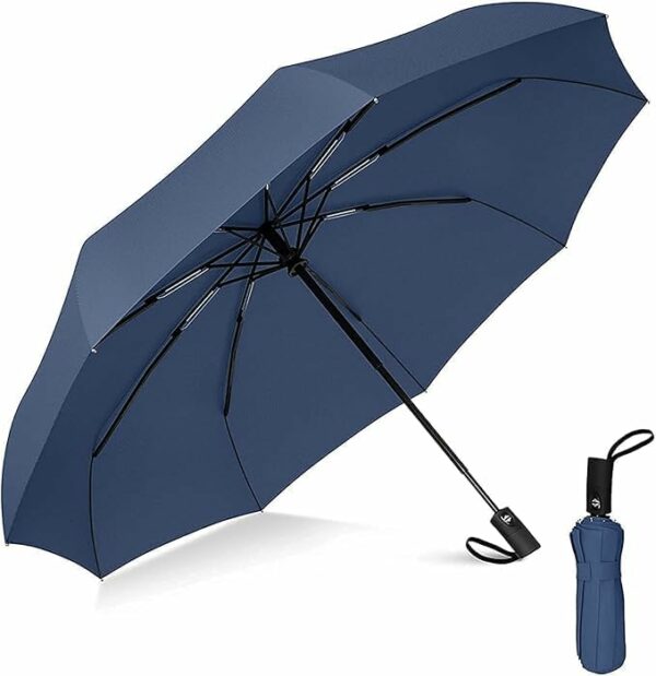 Windproof Automatic Travel Umbrella - Large 42-Inch Canopy