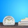 Small Analog Alarm Clock with Snooze & Light Feature - 140x114x74 mm
