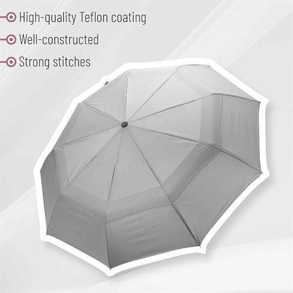 Windproof Automatic Travel Umbrella - Large 42-Inch Canopy - Image 5