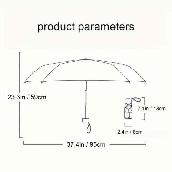 Compact Travel Umbrella with UV Protection - Lightweight Mini Design - Image 4