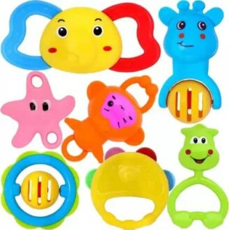 Infant Colorful Non-Toxic Rattles & Teethers Set of 7