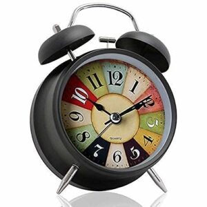 Vintage Twin Bell Alarm Clock with Backlight - Extra Loud & Silent
