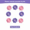 Pastel 5" Paper Flower Cutouts for Festive Decorations - 4 Pieces