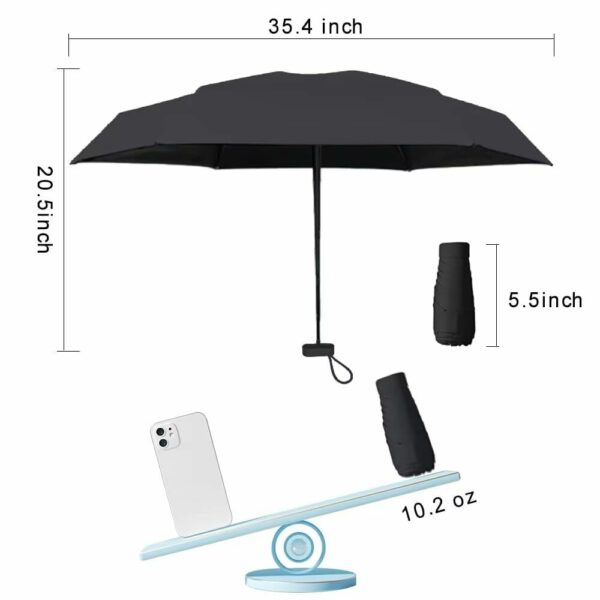 Compact UV Protection Travel Umbrella for Sun & Rain - Image 2