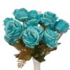 Decorative Artificial Blue Rose Bunch for Home D?cor - 30cm Tall