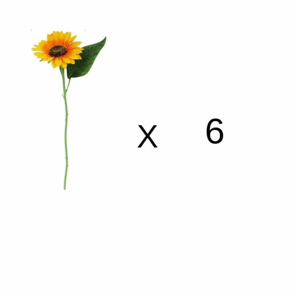 Artificial Sunflower Stick Bunch - 6 Heads Bouquet for Home Decor - Image 4