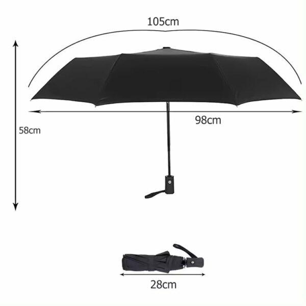 Windproof Automatic Travel Umbrella - Large 42-Inch Canopy - Image 4
