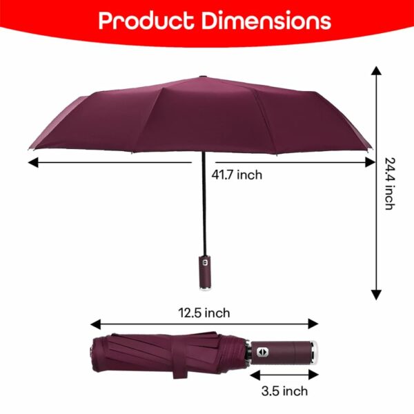 Compact Travel Umbrella - Windproof, UV Protection, Lightweight - Image 2