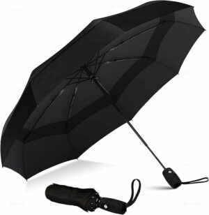 Compact 3-Fold Travel Umbrella with Auto Open & Close