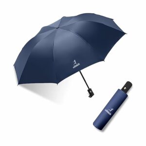 Automatic Travel Umbrella for Sun and Rain Protection - Heavy-Duty, UV-Protection, Compact Design
