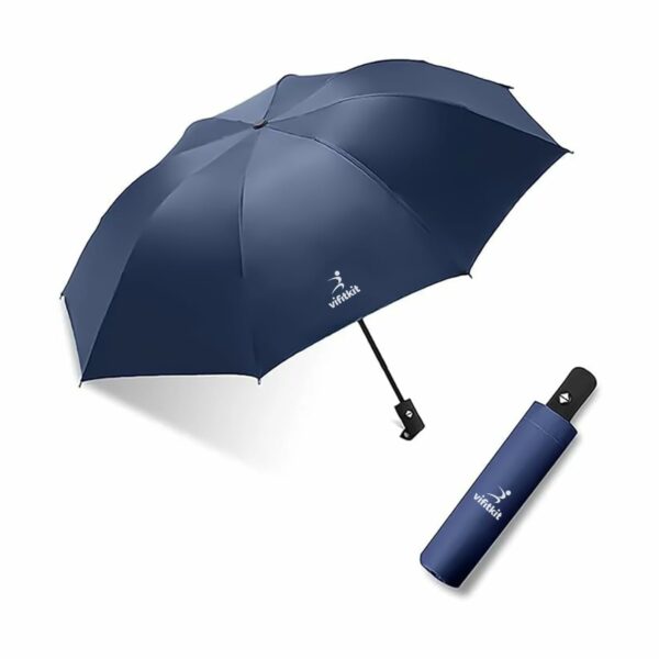 Automatic Travel Umbrella for Sun and Rain Protection - Heavy-Duty, UV-Protection, Compact Design