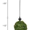 Faux Green Grass Ball Topiary Hanging Pendant Light Set