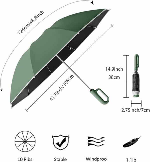 Automatic Reverse Folding Umbrella - Windproof & UV Protection - Image 2