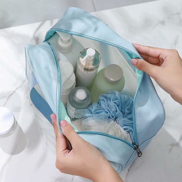 Large Capacity Cosmetic Pouch - Portable Makeup Bag Set of 3 - Image 3