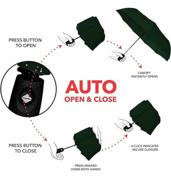 Compact Windproof Travel Umbrella with Auto Open Close - Image 5