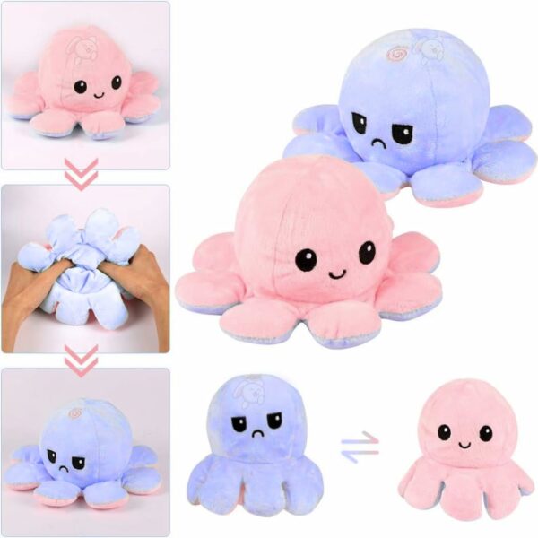 Mini Reversible Octopus Plush Toy for Kids - 12cm - Image 3