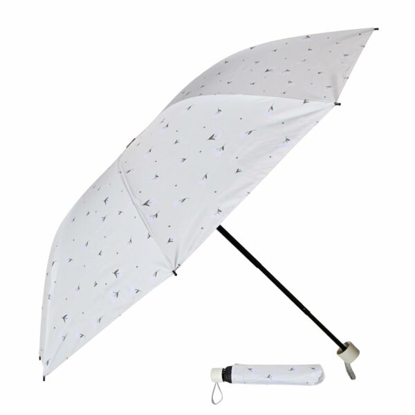 Compact 3-Fold Printed Umbrella - UV & Rain Protection