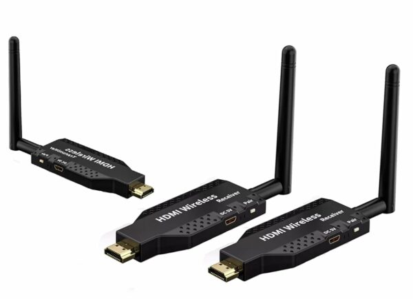 Wireless HDMI Transmitter & 2 Receivers - 4K Input, 1080P Output, Low Latency