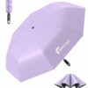 Compact 3-Fold Travel Umbrella with Carabiner Handle - UV & Rain Protection