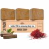 Sandalwood & Saffron Magic Soaps - 3 Handmade Bars for Glowing Skin