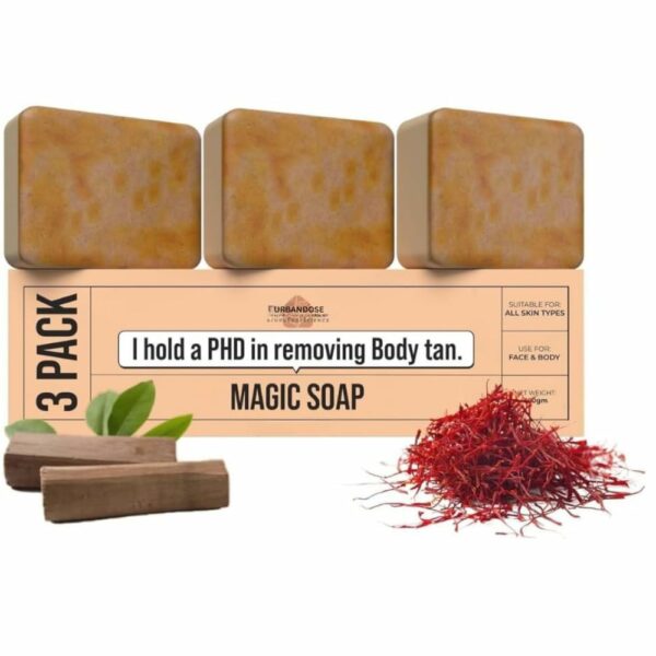Sandalwood & Saffron Magic Soaps - 3 Handmade Bars for Glowing Skin