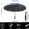 Folding Windproof Umbrella with Carabiner Handle - 40-Inch