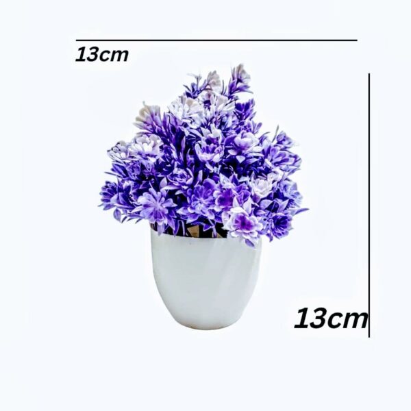 Set of 4 Artificial Flower Arrangements in White Pots - Image 5