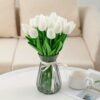 5 Pcs Artificial Tulip Flowers for Home Decoration - White