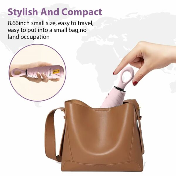 UPF 50+ Travel Umbrella with Lightweight Design & Unique Handle - Image 5
