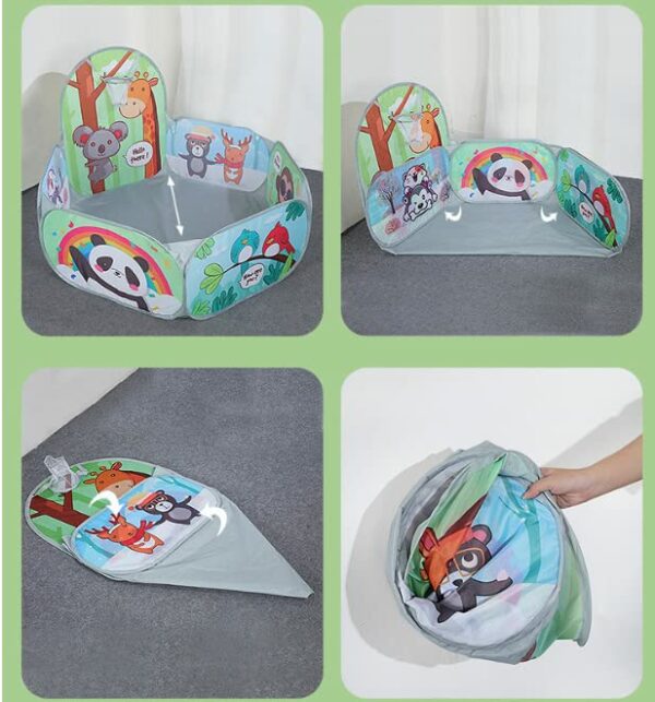 Kids Jungle Basketball Ball Pool - Foldable Play Tent for Ages 2+ - Image 3