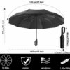 Folding Windproof Umbrella with Carabiner Handle - 40 Inch