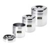 Multipurpose Stainless Steel Canisters Set of 3 - 320ml, 500ml, 650ml