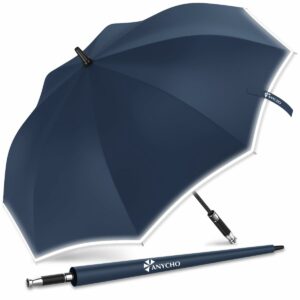 Large Windproof Golf Umbrella with UV Protection and Reflective Stripe