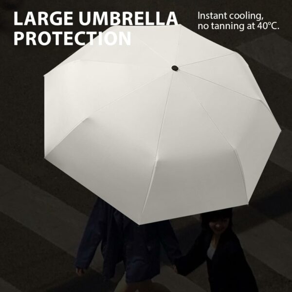 Lightweight UPF 50+ Travel Umbrella with Rubberized Handle - Image 6
