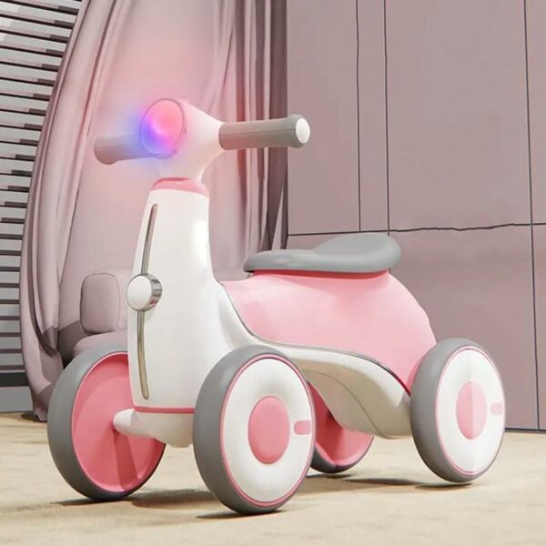 Toddler Balance Bike 1-3 Years - 4 Wheels, Pink Design - Image 3