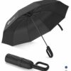 Compact Windproof Travel Umbrella with Carabiner Handle