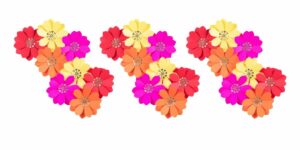 Bright Mixed Flower Cutouts - 8 Vibrant Decorations for Parties