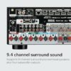 9.4-Ch Home Theater Receiver with 8K UHD, Atmos & Bluetooth