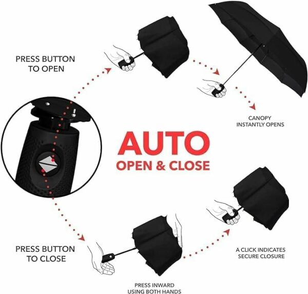 Compact Windproof Travel Umbrella - Automatic & Lightweight - Image 2