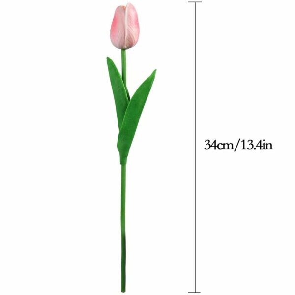 5 Pcs Artificial Tulip Flowers Bunches for Home Decoration - Pink - Image 4