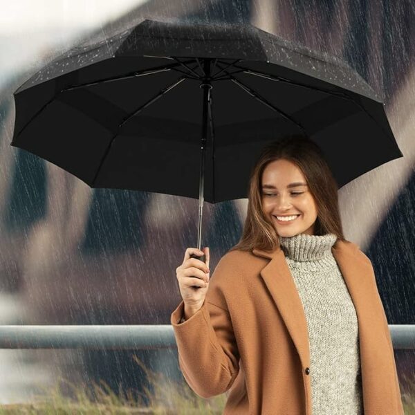 Compact 3-Fold Travel Umbrella with Auto Open & Close - Image 4