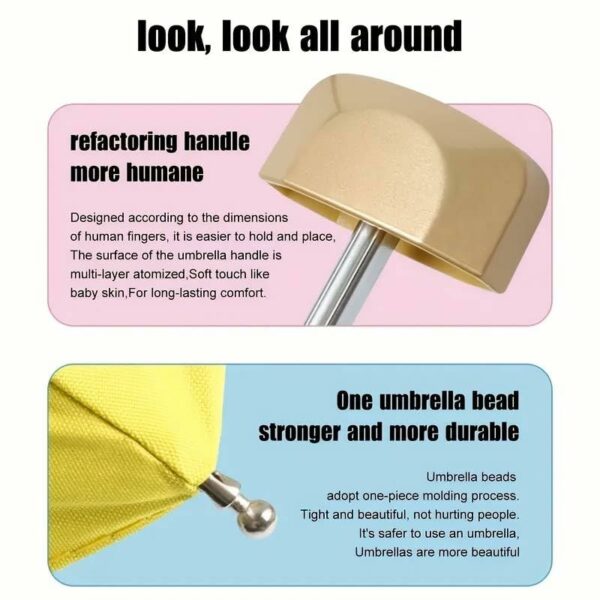 Compact Travel Umbrella with UV Protection - Lightweight Mini Design - Image 6