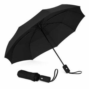 Windproof Auto Open Folding Umbrella for Travel - 43 Inch Canopy