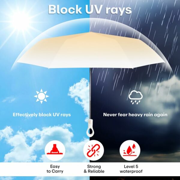 Mini Folding Umbrella with UV Protection and Windproof Design - Image 4