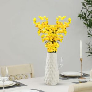 Artificial Flowers Bunch with White Ceramic Vase - Yellow Decor