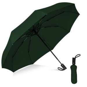 Compact Windproof Umbrella for Travel - 10 Fiberglass Ribs