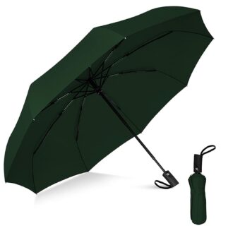 Compact Windproof Umbrella for Travel - 10 Fiberglass Ribs