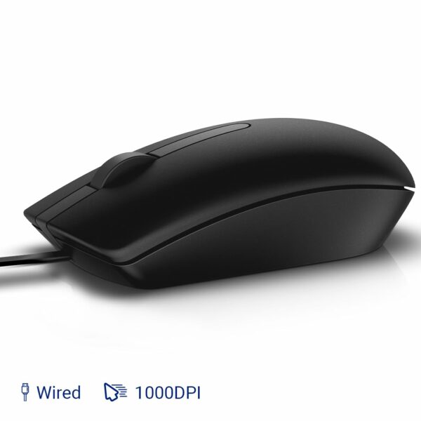 Wired Optical Mouse 1000DPI with LED Tracking - Black - Image 4