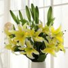Lily Artificial Flower Sticks - Yellow (3 Heads) for Home Decor