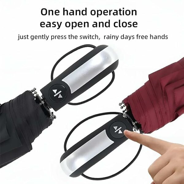 Windproof Folding Umbrella - Compact, Lightweight, Automatic Open/Close - Image 5
